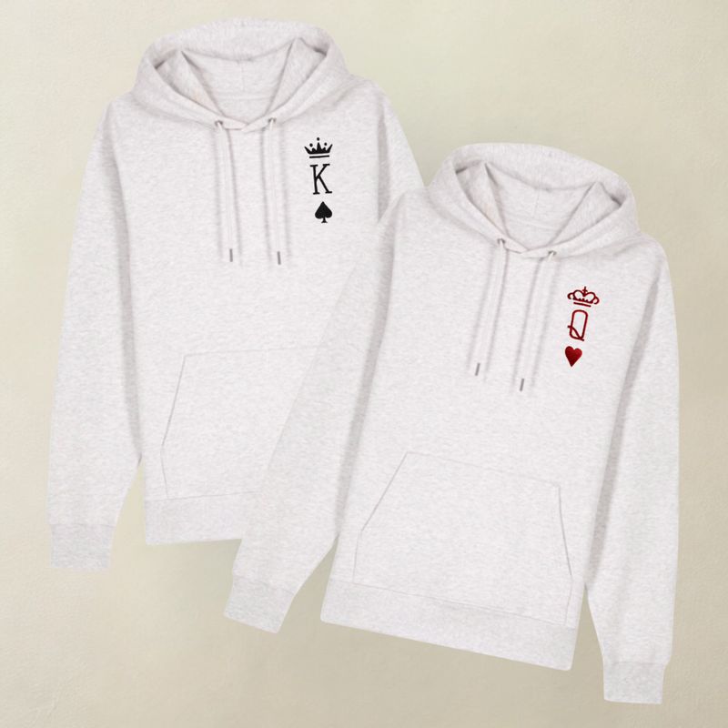 Zestaw KING&amp;QUEEN jasnoszary melanż