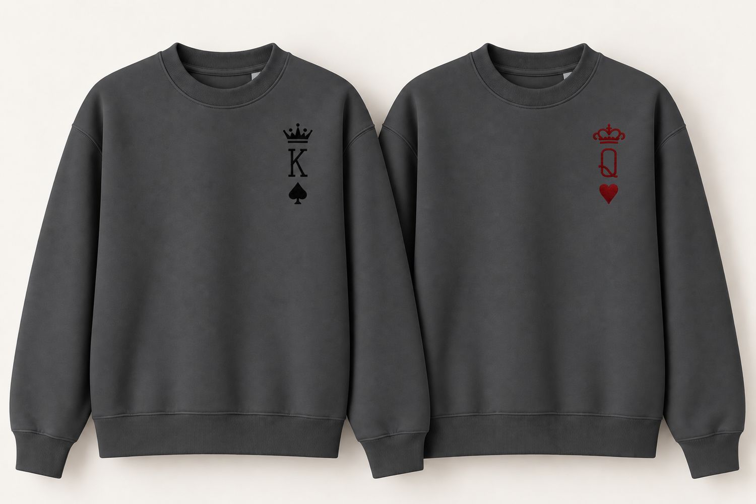 Zestaw KING&amp;QUEEN - 2 bluzy z haftem