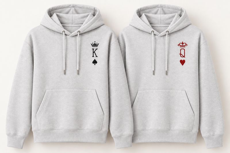 Zestaw KING&amp;QUEEN - 2 bluzy z haftem