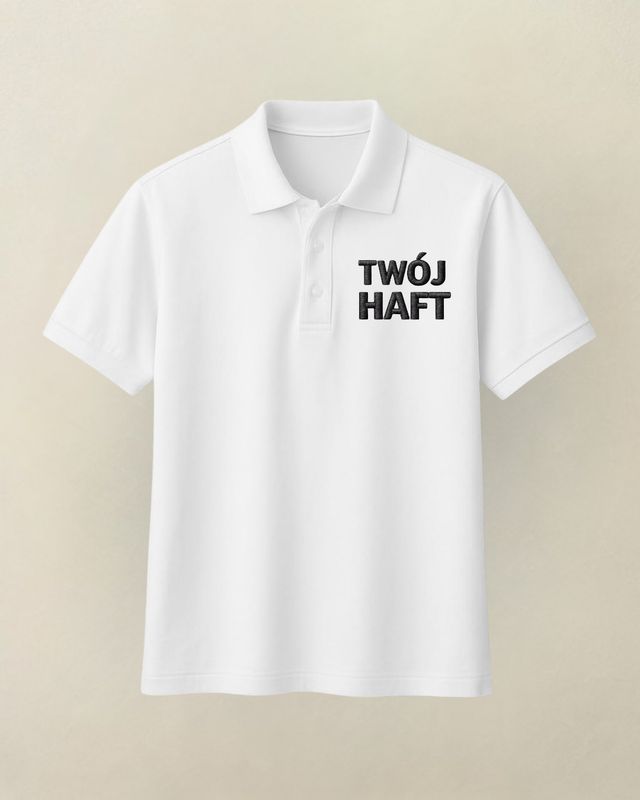 Polo T-shirt  TWÓJ PROJEKT biały ROZMIAR M