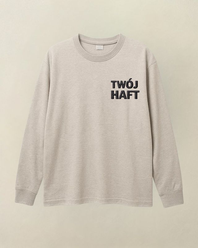 Longsleeve TWÓJ PROJEKT beżowy melanż ROZMIAR L
