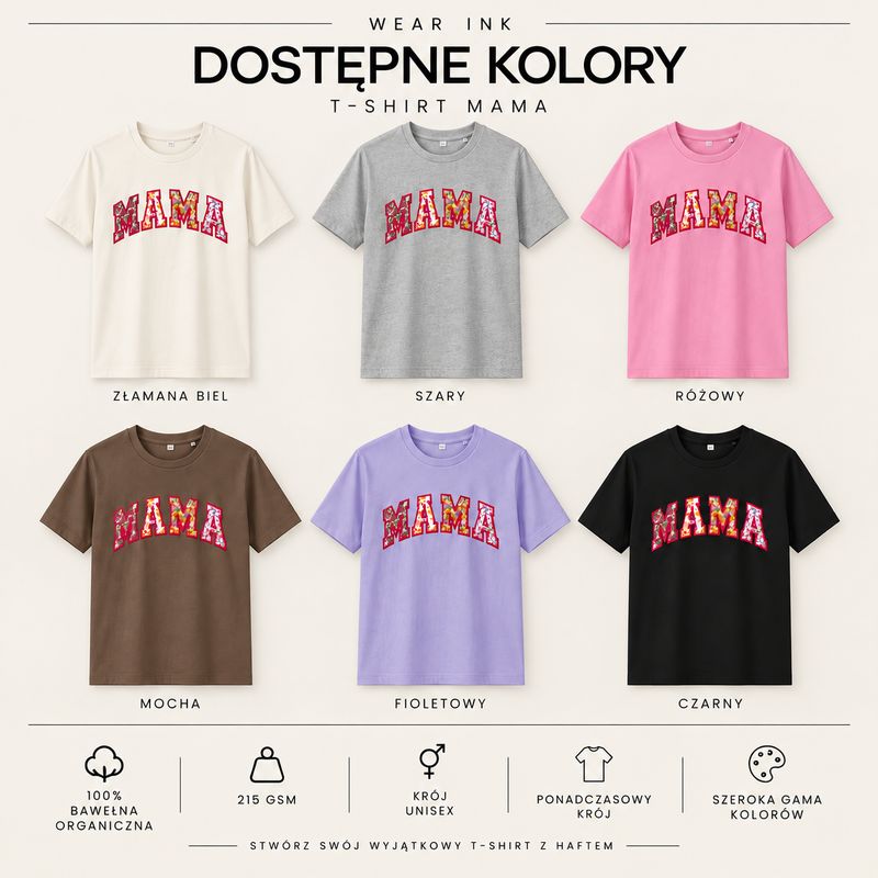 T-shirt MAMA z haftem