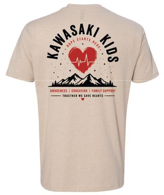 Hope Starts Here Mountains Adult T-shirt Cream