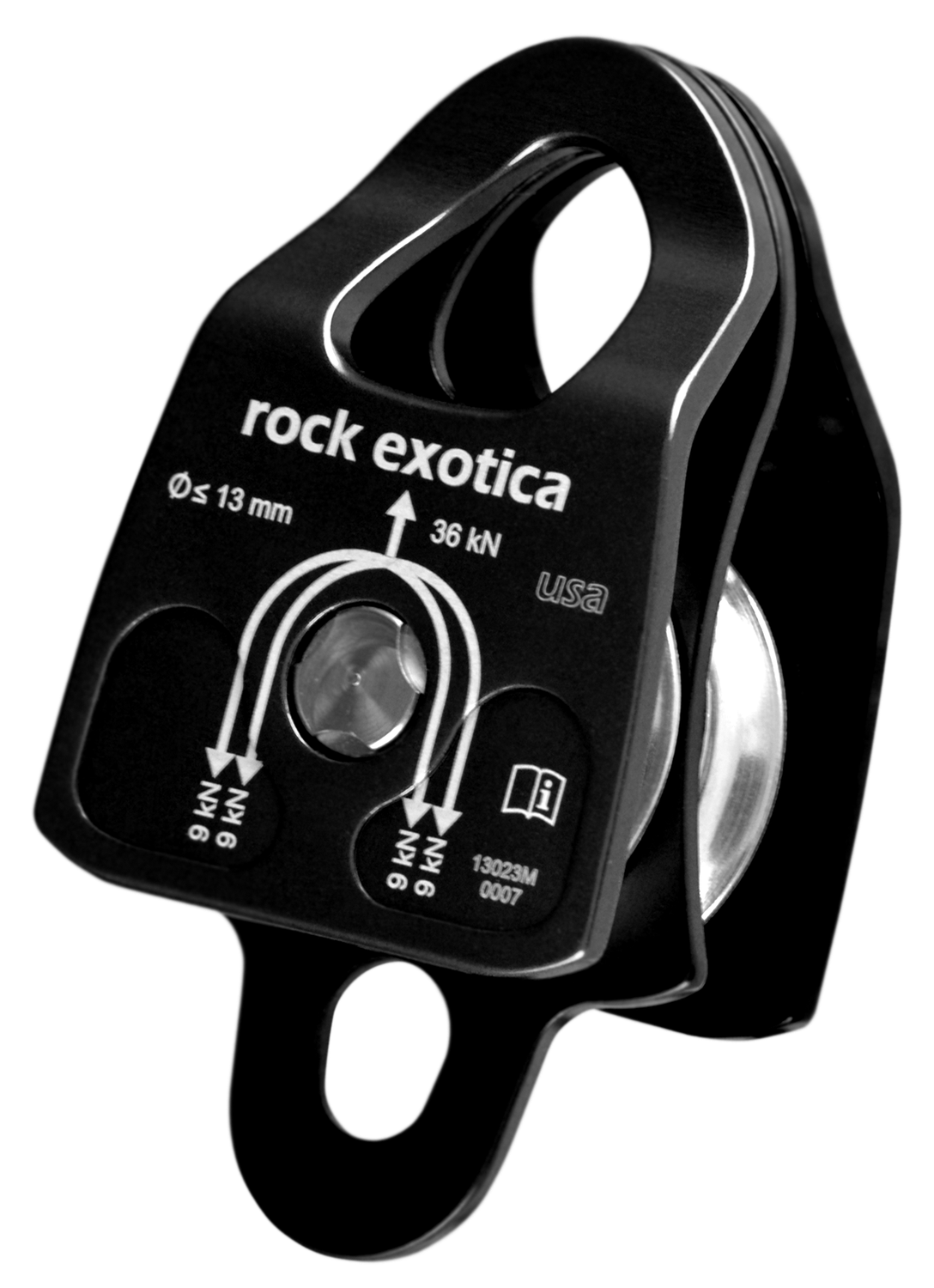 Machined Rescue Pulley (Double/Black)