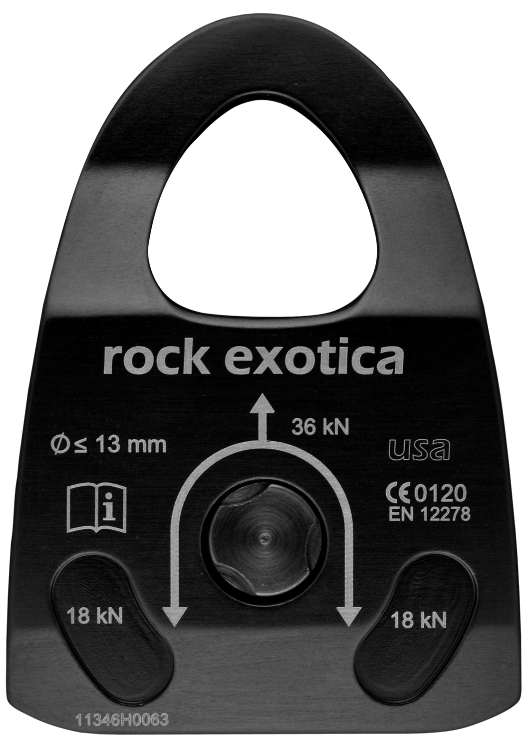 Machined Rescue Pulley (Single/Black)