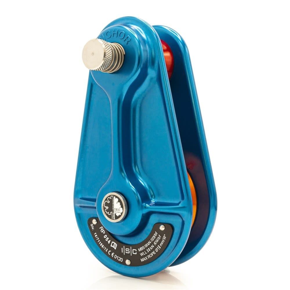 Medium Rigging Pulley for up to 16mm Rope - 150kN - Blue with Orange Wheel