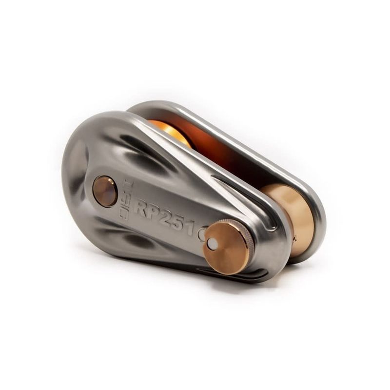 Small Rigging Pulley for up to 16mm Rope - 250kN - Grey with Orange Wheel