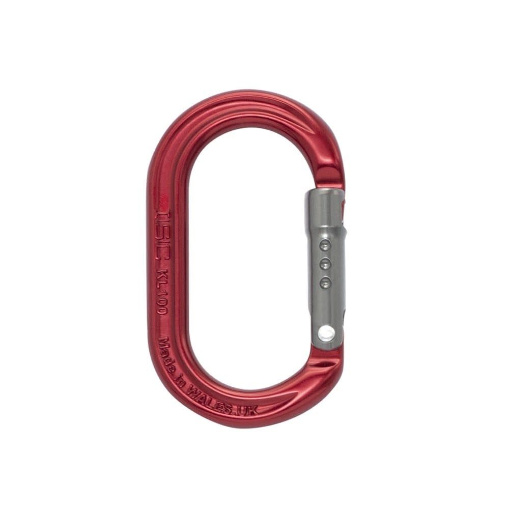Oval Accessory Karabiner- Straight Gate - 9kN - Red Back/Titanium Gate