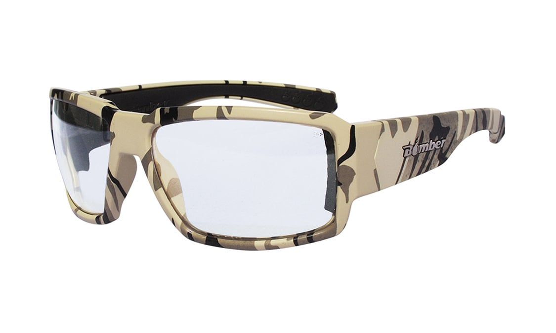 BOOGIEBOMB SAND CAMO FRM / CLEAR PC SAFETY LENS / BLK FOAM