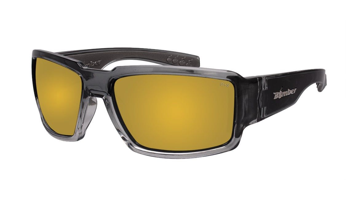 BOOGIEBOMB 2TN CRYSTAL SMK FRM / GOLD MIRROR SAFETY LENS