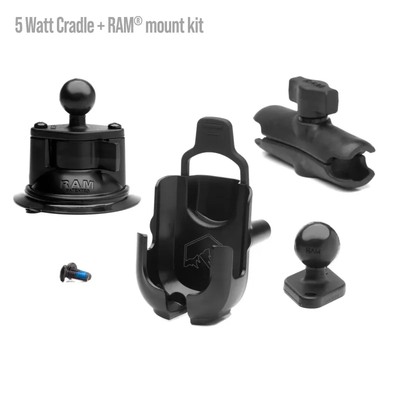 Dashmount Cradle for 5 Watt Radio + RAM mount kit