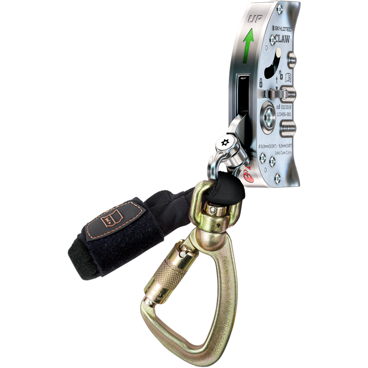 SKYLOTEC CLAW Vertical Cable Sleeve with knob for 3/8&quot; &amp; 5/16&quot; galv. and stainless wire rope.