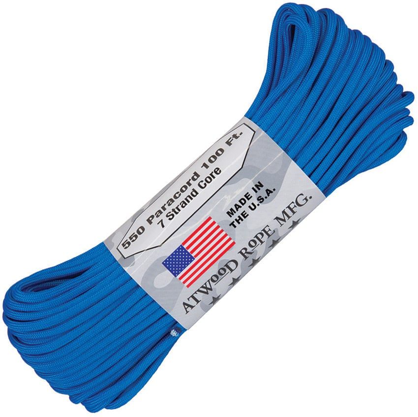 Atwood 550 Paracord 100ft Hank - 5/32" (4mm), Color: Blue