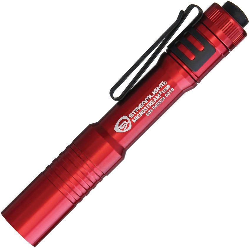 Micro Stream USB Flashlight, Color: Red