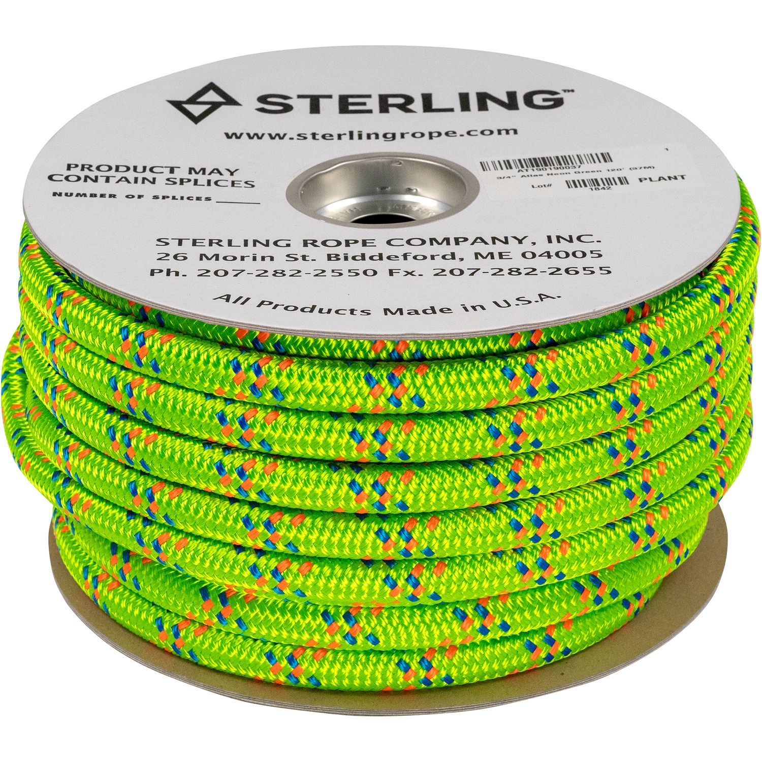 3/4" Atlas Neon Green 200' (61M)