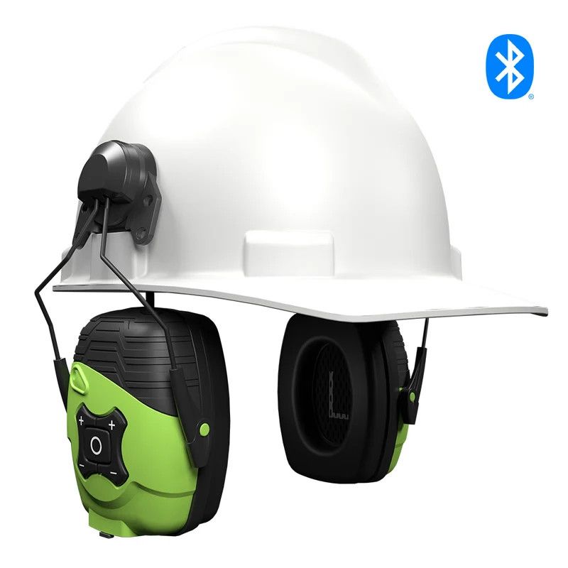 LINK Aware Helmet Mount Earmuff - Safety Green, Ambient Listening Technology