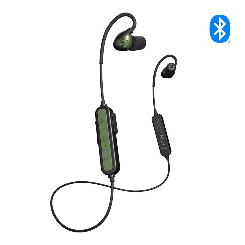 ADVANCE BT 2.0 Tactical Earbuds with Bluetooth, 26 NRR, OD Green &amp; Black