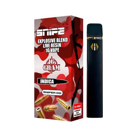 Snipe Live Resin THC Vape 1mg