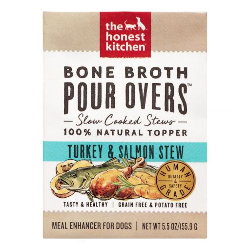 The Honest Kitchen Bone Broth POUR OVERS Turkey &amp; Salmon Stew  5.5 oz  Case of 12