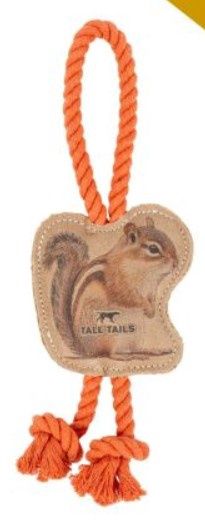 Natural Leather Chipmunk Tug Dog Toy