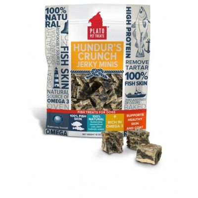 hundur&#39;s crunch fish jerky mini&#39;s dog treats, 10-oz bag