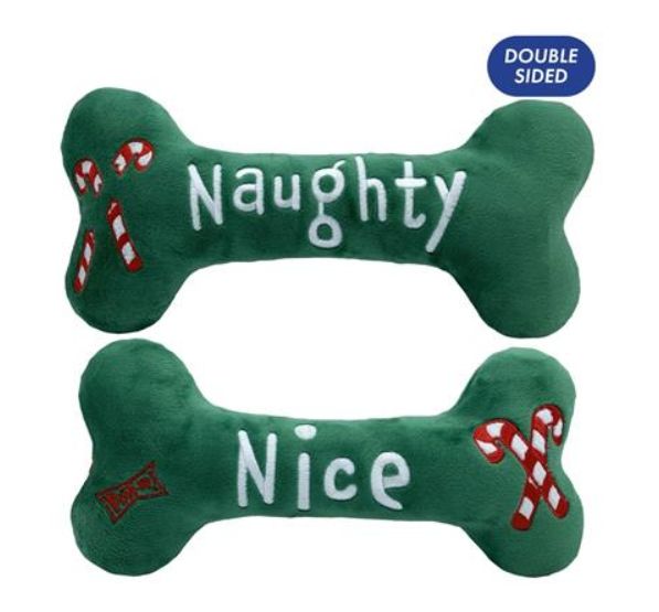 Naughty or nice Plush Bone toy