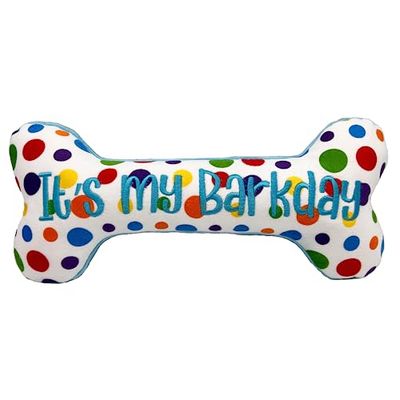 Huxley &amp; Kent for Dogs | It&#39;s My Barkday Bone (Small) | Birthday Funny Dog Toy | Power Plush Dog Toy with Squeaker | Dog Gift | Fun, Durable, and Safe