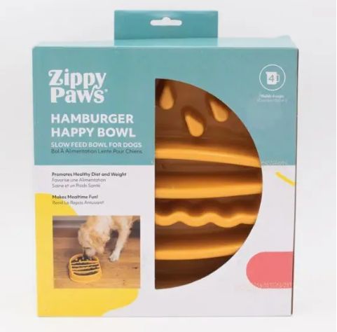 ZippyPaws Happy Bowl Burger Slow Feeder Dog Bowl