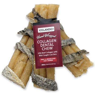 Icelandic+ Beef Collagen Dental Chew Stick Wrapped with Fish 4  Dog Treat