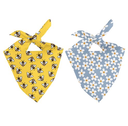 Bees &amp; Daisy Dog Bandana, Size: Medium
