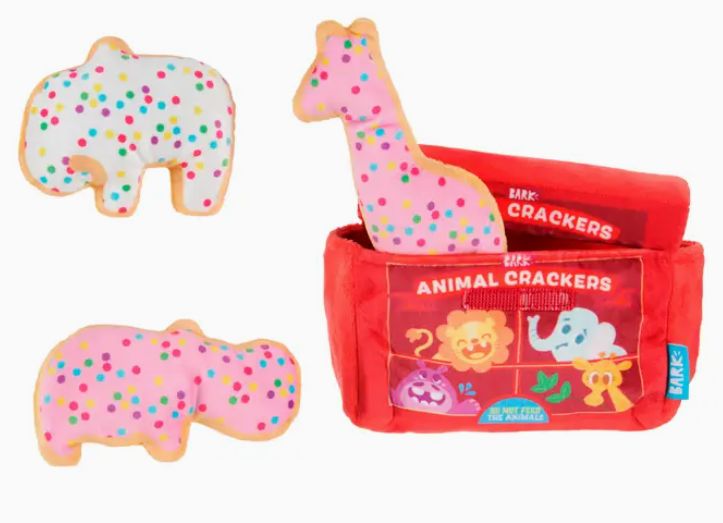 Bark Animal Squeakers Snacks Plush Dog Toy