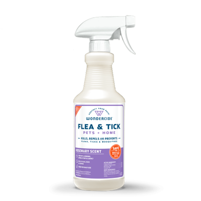 Wondercide - Flea  Tick and Mosquito Spray for Dogs  Cats  and Home - Flea and Tick Killer  Control  Prevention  Treatment - with Natural Essential Oils - Pet and Family Safe - Rosemary 32 oz