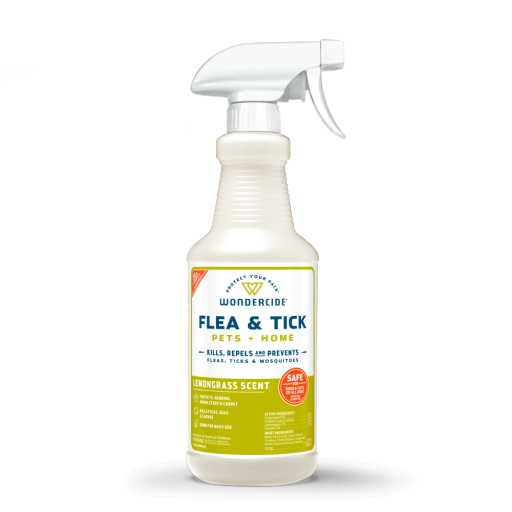 Wondercide - Flea  Tick and Mosquito Spray for Dogs  Cats  and Home - Flea and Tick Killer  Control  Prevention  Treatment - with Natural Essential Oils - Pet and Family Safe - Lemongrass 16 oz
