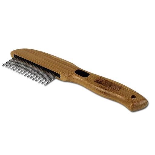 Bamboo Groom Rotating Pin Comb with 31 Rounded Pins for Pets