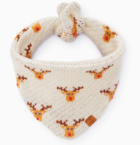 Reindeer Knit Dog Bandana