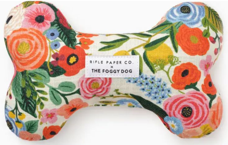 Rifle Paper Co. X Tfd Garden Party Dog Bone Squeaky Toy