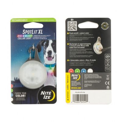 spotlit xl rechargeable collar light - disc-o select
