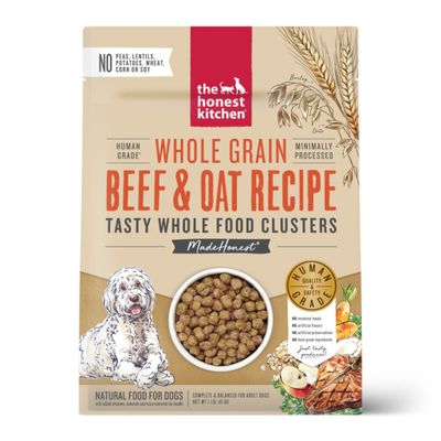 The Honest Kitchen Whole Food Clusters Whole Grain Beef &amp; Oat Dry Dog Food 1 lb.