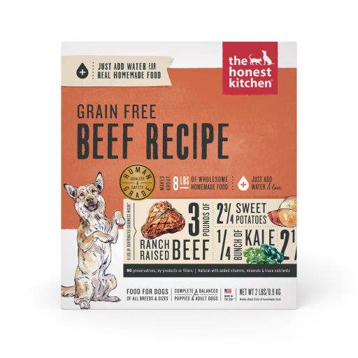 The Honest Kitchen Love: Natural Human Grade Dehydrated Dog Food  Grain Free Beef  2 lbs (Makes 8 lbs)