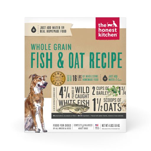 The Honest Kitchen Dehydrated Whole Grain Fish &amp; Oats Recipe Dog Food, 4 lbs.