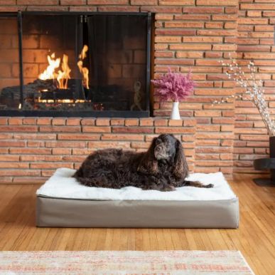 Super Orthopedic Lounge Dog Bed Cream Sherpa
