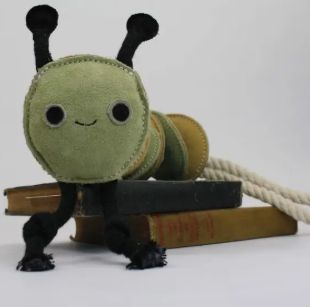 Leather Caterpillar Dog Toy
