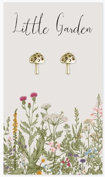 Little Garden Gold Mushroom Post Earrings