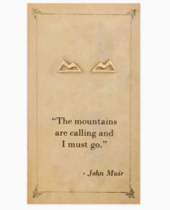 Literary Quotes Mountains Post Earrings