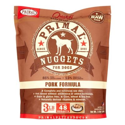 Primal Nuggets Pork Formula Raw Frozen Dog Food, 3 Lb