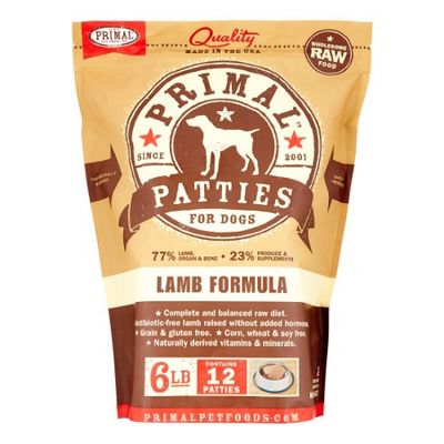 Primal Patties Lamb Formula Frozen Dog Food, 6 Lb