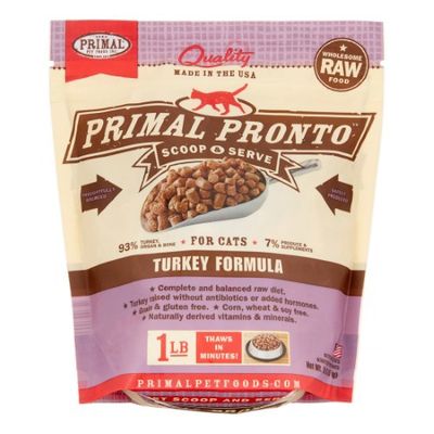 Primal Pronto Turkey Formula Raw Frozen Cat Food, 1 Lb