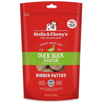 Stella &amp; Chewy&#39;s Duck Duck Goose Grain Free Dinner Patties Freeze Dried Raw Dog Food - 14 Oz