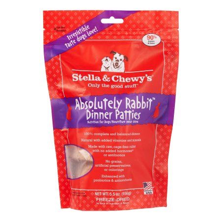 Stella &amp; Chewy&#39;s Absolutely Rabbit Grain Free Dinner Patties Freeze Dried Raw Dog Food - 5.5 Oz