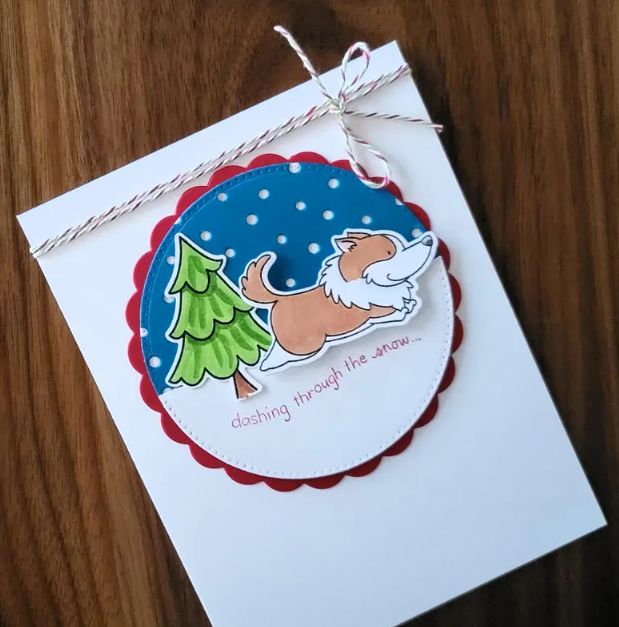 Dashing through the snow greeting card